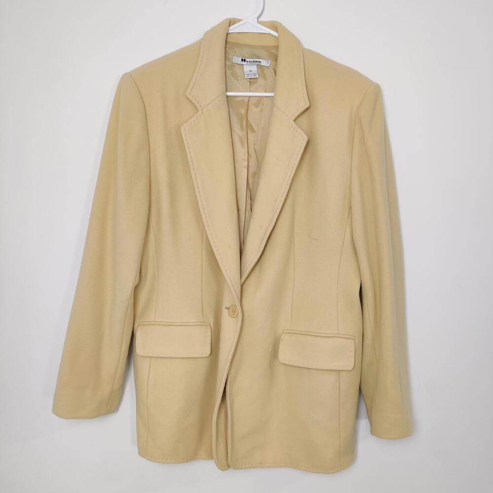 NyGard Collection Cream Wool Blend Blazer Coat Size 14